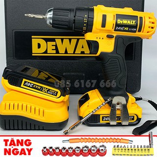 Máy khoan dewalt 24v có búa - 5 cell - đảo chiều - máy bắt vít - kèm phụ kiện 22