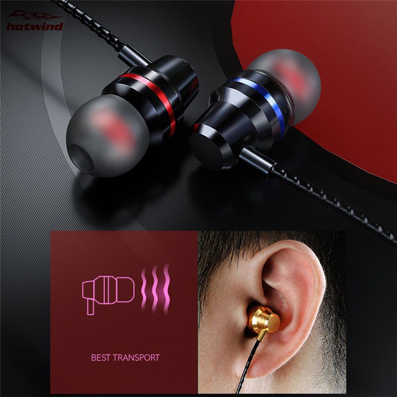 Metal Earphone In Ear Wired Earphone 3.5mm Heavy Bass Sound Music Sport Earphone iPhone Huawei