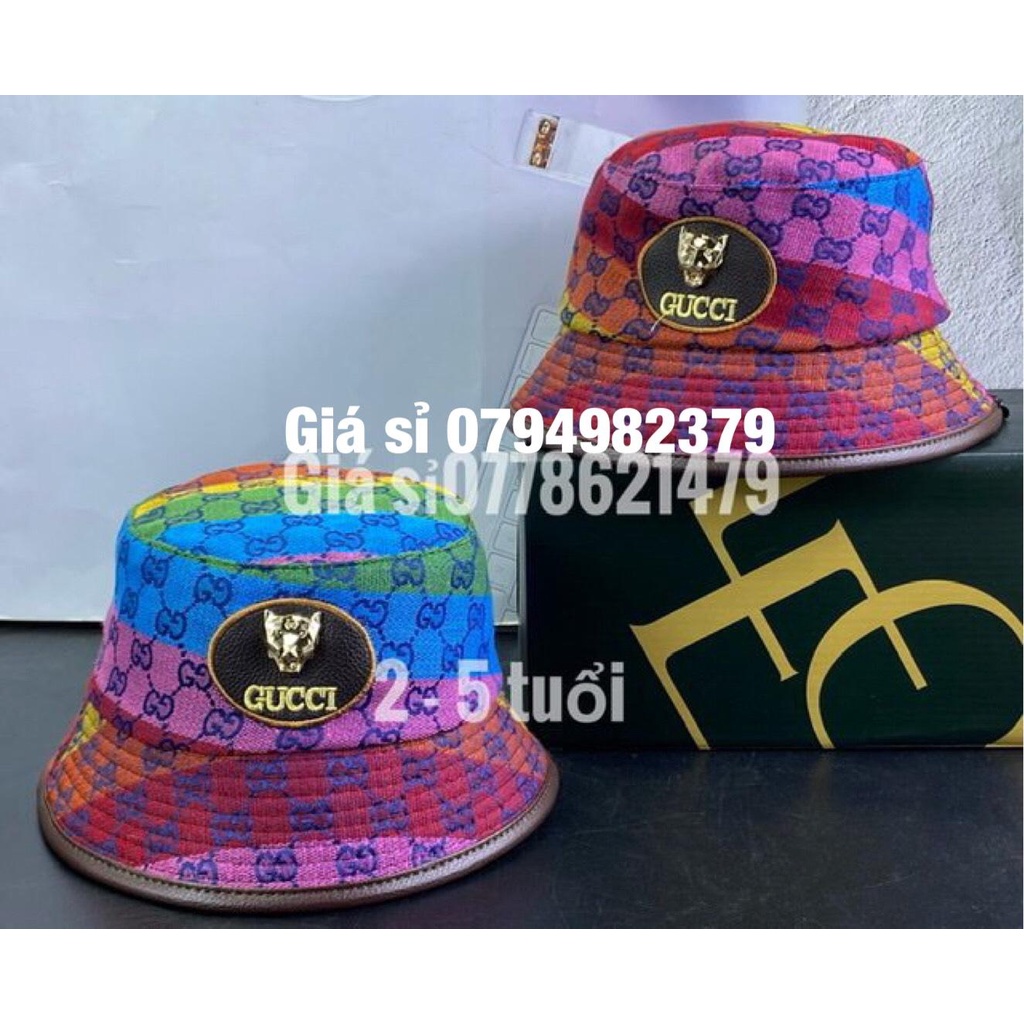 Mũ vành bo - Nón bucket GCGC sói ngũ sắc cực đẹp dành cho bé gái 2 - 5 tuổi xinh xắn (Cap-Nón(Most))