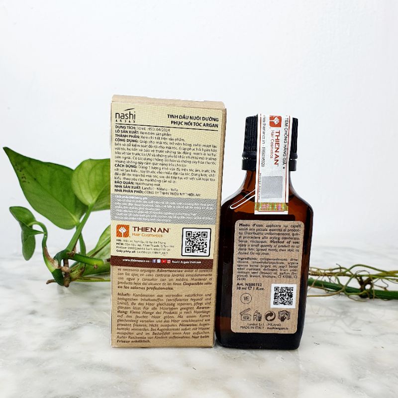 Tinh dầu thiên nhiên Nashi Argan oil 30-100ml Phục hồi tóc hư tổn