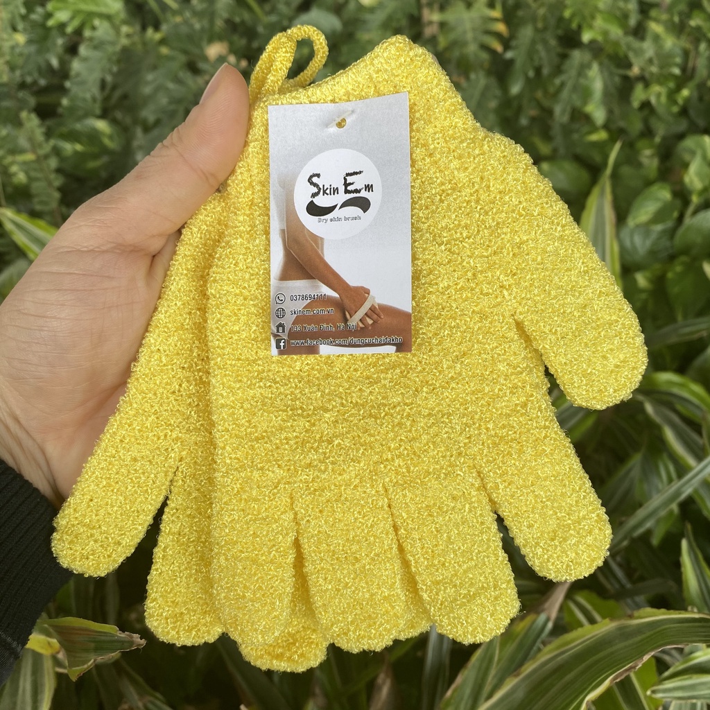 [Mã LIFE20KALL giảm 10% đơn 50K] 1 ĐÔI GĂNG TAY TẮM TẨY DA CHẾT SKINEM CHÍNH HÃNG