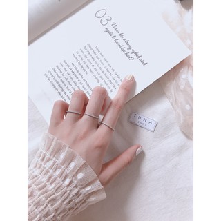 Nhẫn đá Bạc basic, Nhẫn bạc nữ gắn đá xinh TUNA SILVER Cam kết chuẩn bạc, ảnh video thật N17