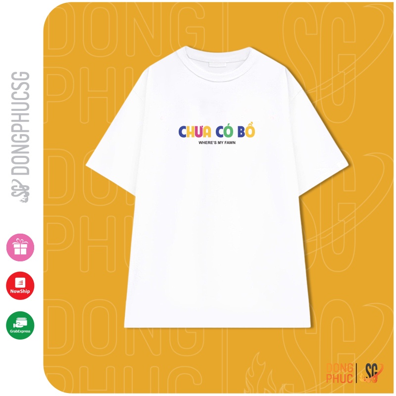 Áo cặp đôi mẫu Đã/Chưa Có Bồ form rộng tay lỡ phông unisex nam nữ thun mềm mịn AC302 | DONGPHUCSG