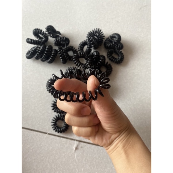 Dây buộc tóc lò xo , dây chun buộc tóc nhựa xoắn đen ,hàng đẹp