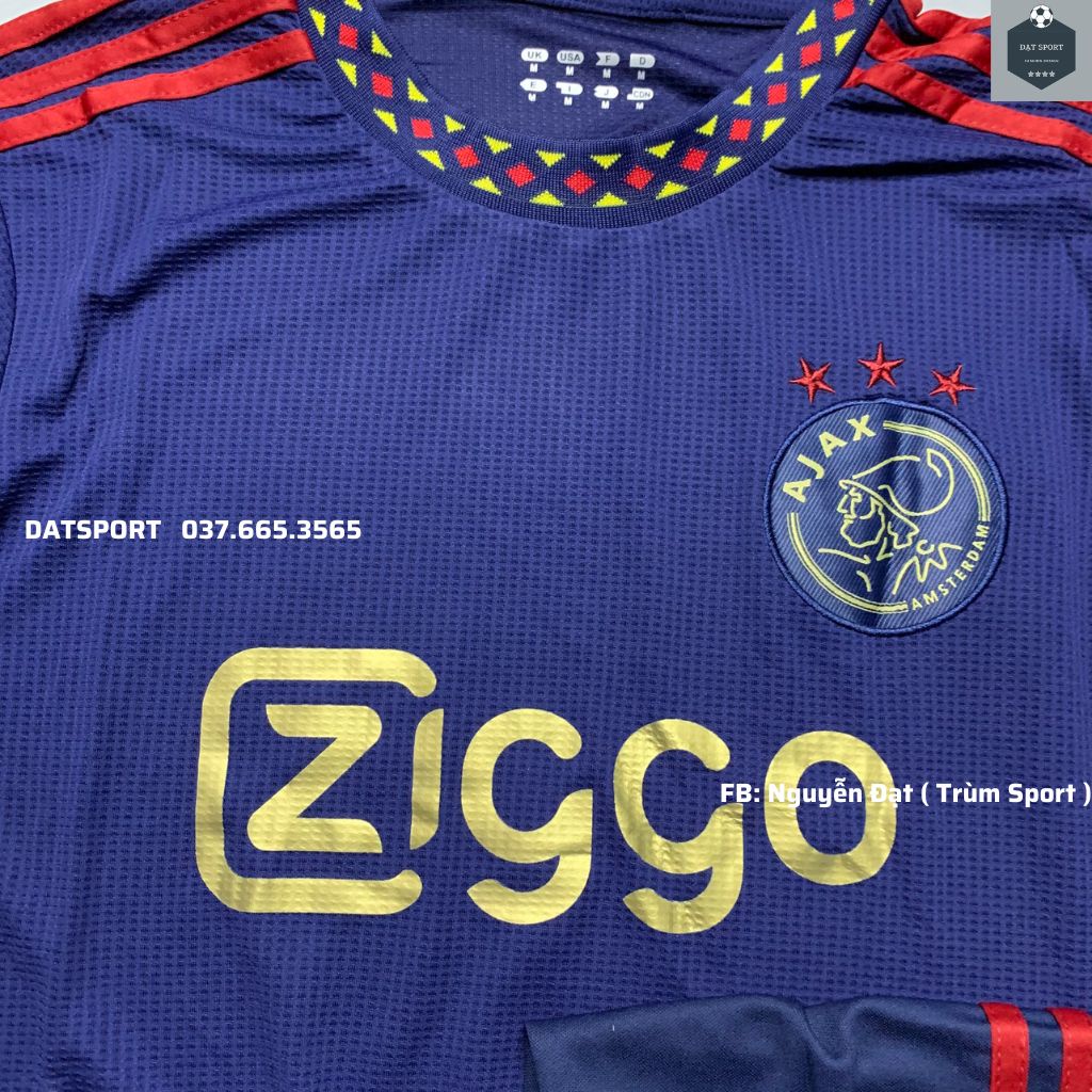 Set Áo Đấu CLB Ajax Xanh Than Sân Khách 2022/23⚡Freeship⚡Bộ Quần Áo Đá Banh Vải Gai Thái Cao Cấp