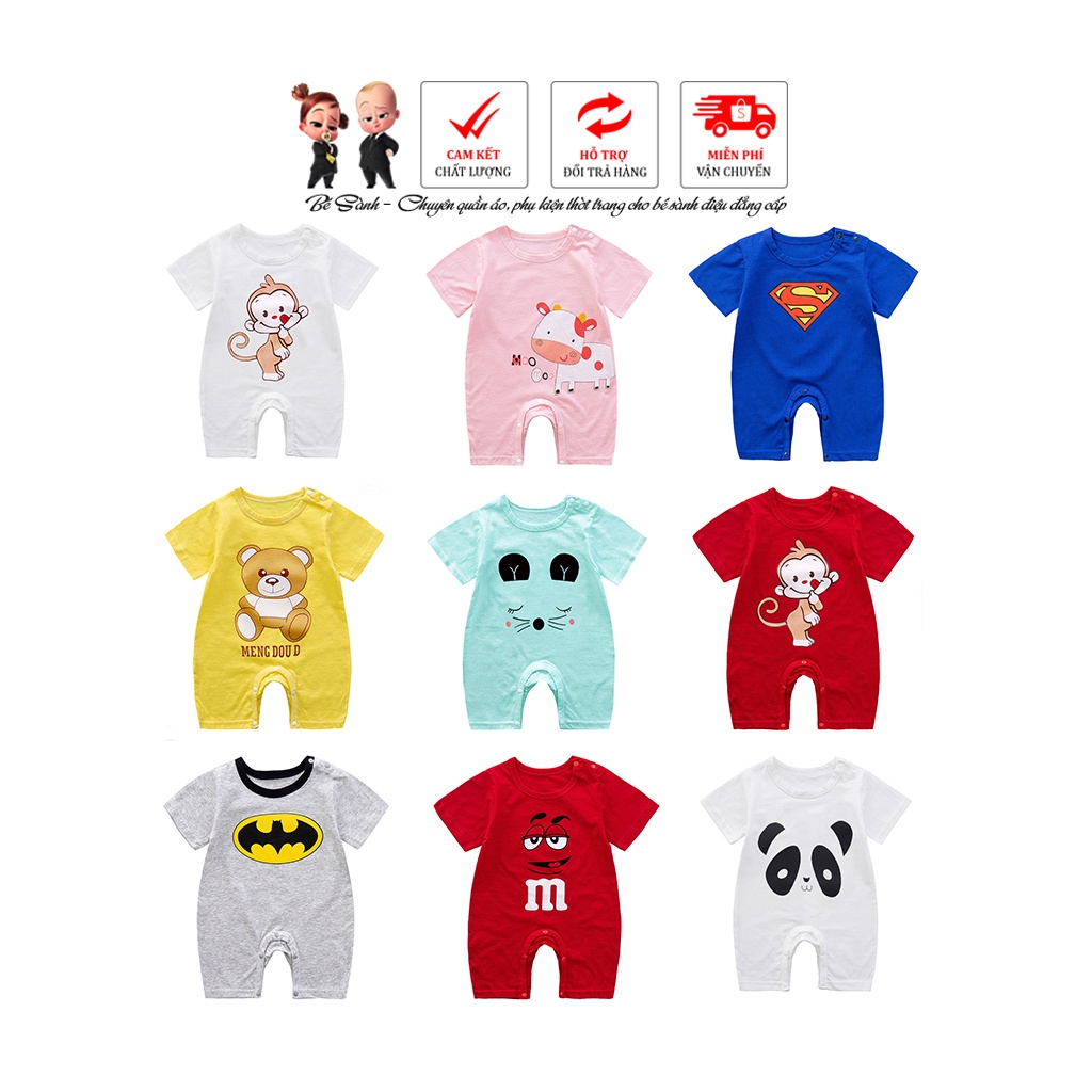 Đồ bộ body cho bé trai bé gái, bodysuit cho bé cổ tròn nhiều mẫu lựa chọn chất cotton hàng xuất khẩu