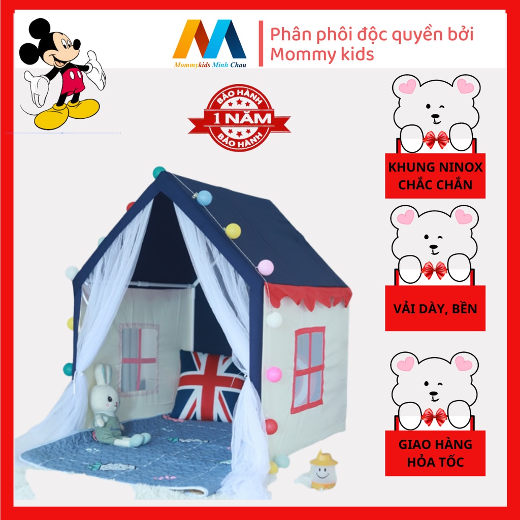 Lều Hoàng Tử Và Công Chúa LuckMan Lều vải CAO CẤP KHUNG NINOX cho trẻ từ 0 - 7 tuổi.