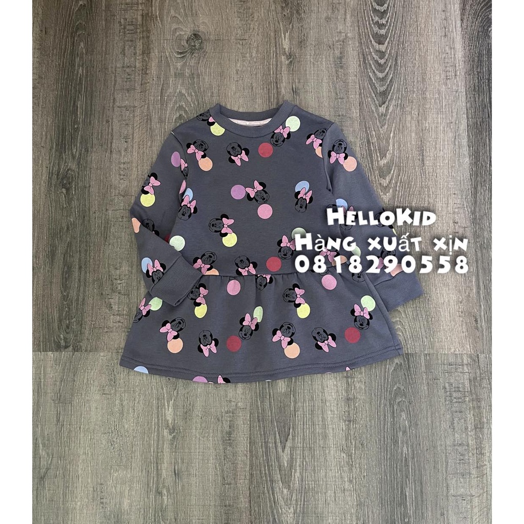 V263 - Váy nỉ nhiều hình mickey bé gái