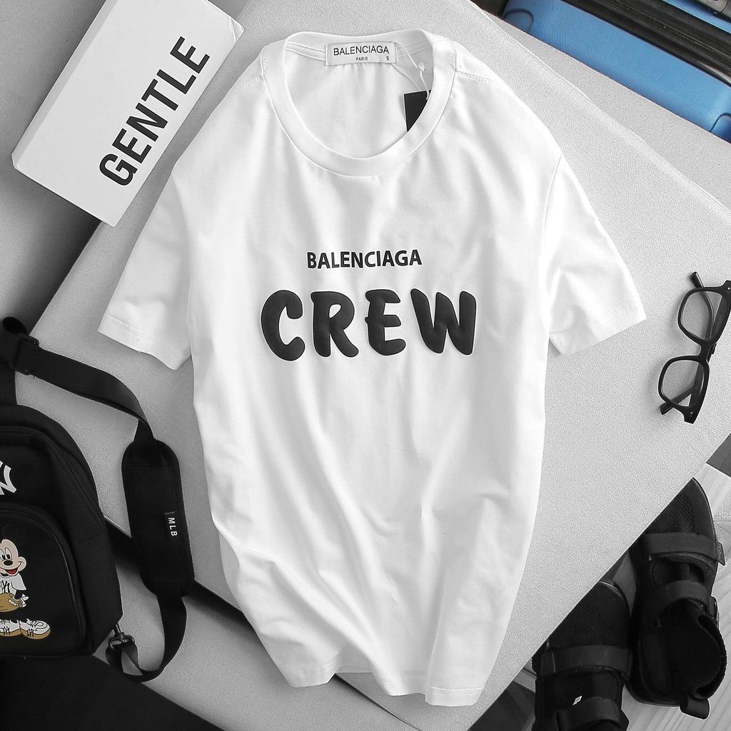 Áo Thun Tay Lỡ Unisex In Crew Balenciaga Cao Cấp - Áo phông Mực in không bông tróc, sắc nét, không bay màu thoáng mát | WebRaoVat - webraovat.net.vn