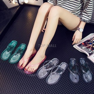 Topmall HÀNG CÓ SẴN ! dép nhựa trong suốt đi biển dép xỏ ngón guốc trong giày phân dép quai nữ dép đẹp dép 5p dép trong