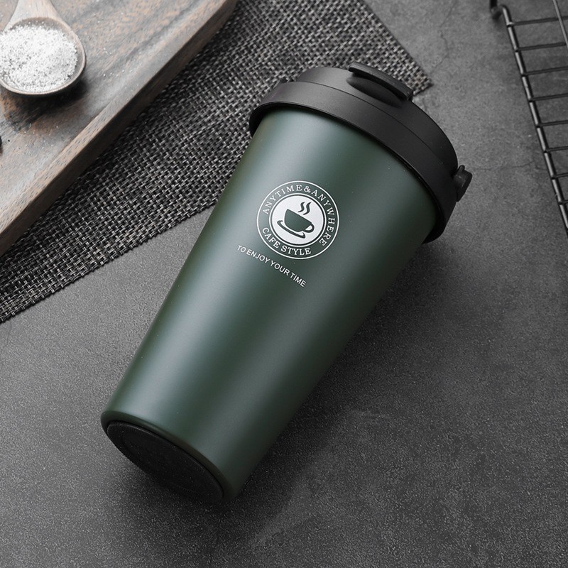 (cam kết giao đúng màu ) LY GIỮ NHIỆT CÀ PHÊ CÓ QUAI XÁCH CREATIVE 500ML INOX 304 XỊN - Ly Giữ Nhiệt Chống Tràn Kèm Quai