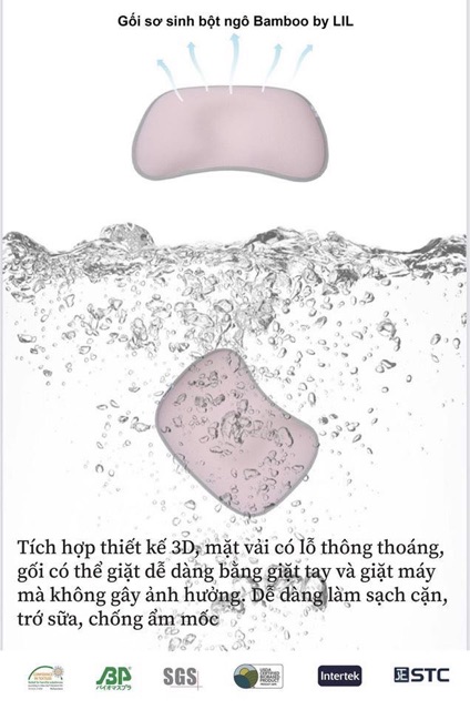 Gối Sơ Sinh Chống Bẹt Đầu Sợi Bột Ngô