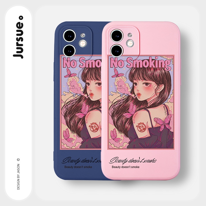 Ốp lưng JURSUE chống bẩn hoạt hình dễ thương đẹp cho iPhone 13 12 11 Pro Max SE 2020 X XR XS ip 8 7 6 6S Plus kute Y199