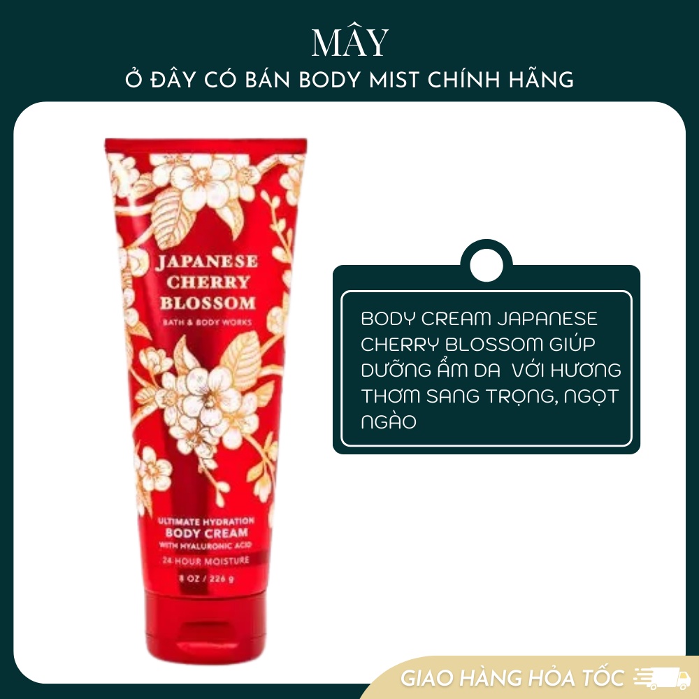 Body Cream - Kem dưỡng thể mùi nước hoa Japanese Cherry Blossom Bath And Body Works Mỹ 226ml