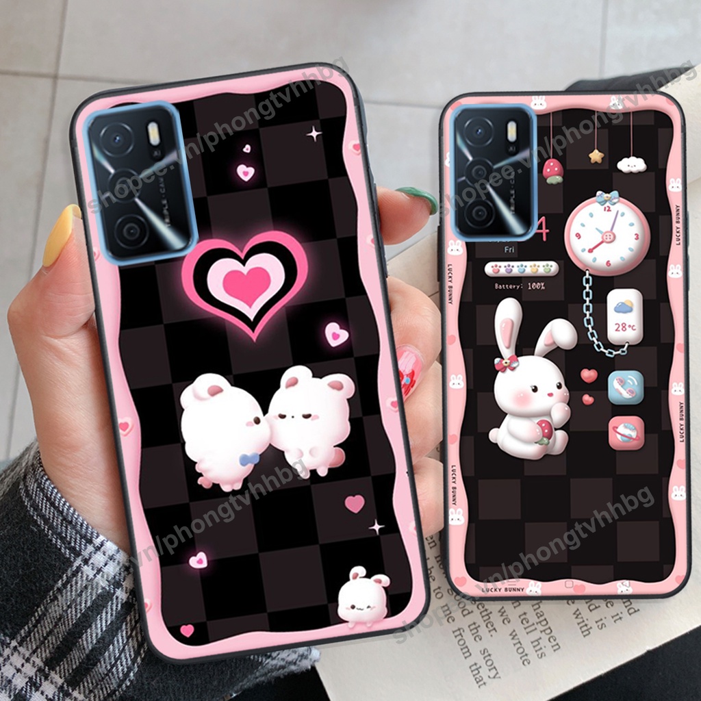 Ốp lưng Oppo A16 / A16K gấu,thỏ trắng , đồng hồ dễ thương cute cực đẹp