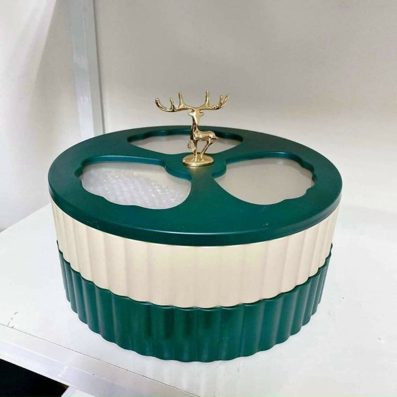 Khay mứt con hươu tết 2021 ⭐ PHong cách Bắc Âu ⭐ Khay hộp để bánh kẹo tết ⭐ Sang trọng và tinh tế ⭐ Mix 2 màu trending