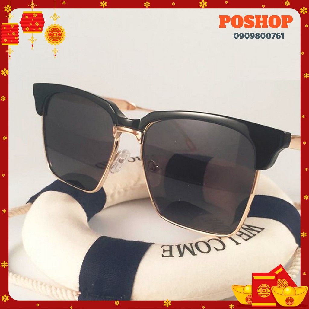 Mắt kinh nam nữ Kính râm vuông hàn quốc cao cấp FULLBOX HÃNG POSHOP gọng kim loại trend | BigBuy360 - bigbuy360.vn