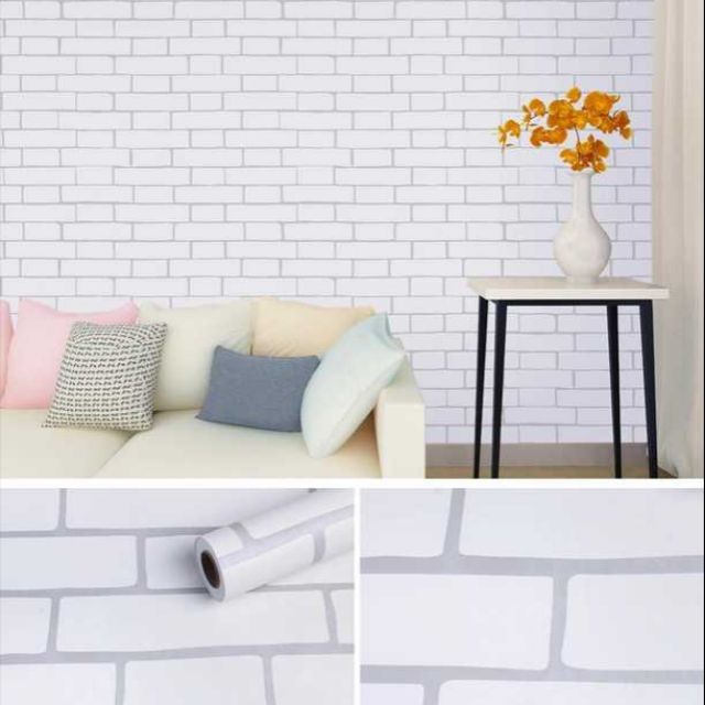 Decal Giấy dán tường gạch trắng khổ 45cm | BigBuy360 - bigbuy360.vn