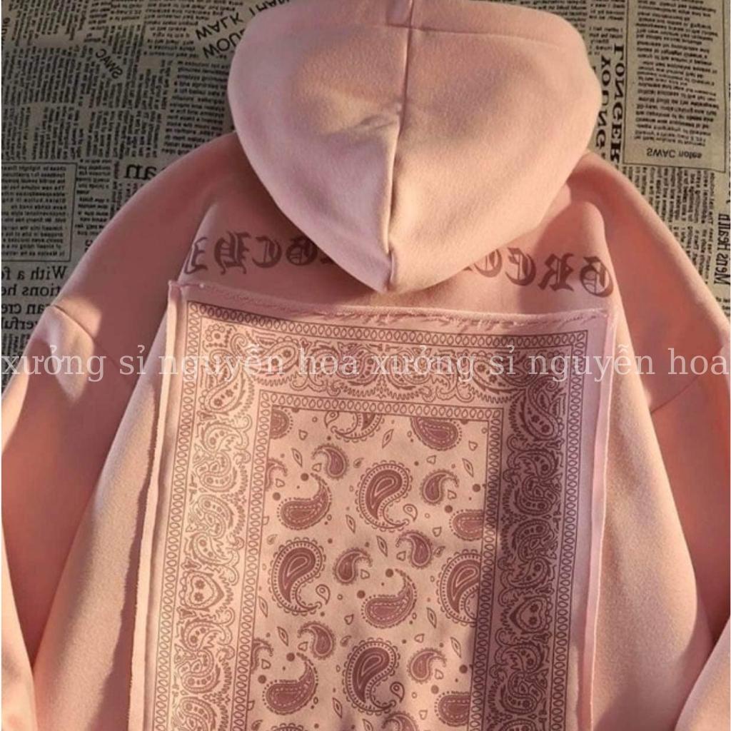 Áo hoodie nỉ Bandana Jolie hồng form rộng unisex nam nữ mặc được chất nỉ ngoại đẹp chuẩn ảnh Xưởng Sỉ Nguyễn Hoa | BigBuy360 - bigbuy360.vn