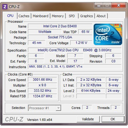 [ Sắp hết ]Bộ vi xử lý Intel CPU Core 2 Duo E8400 3.0 GHz socket 775