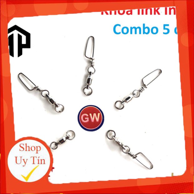 Giảm Giá  xả kho rẻ xả kho rẻ Khóa linh chống xoắn INOX GW câu cá , combo 5 cái chuyên dùng câu đài , câu đơn , câu  tay