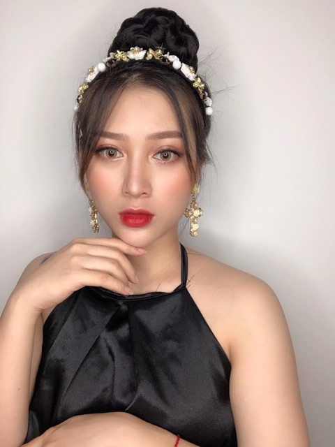 Tóc giả cao cấp búi
