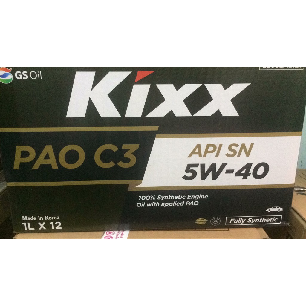Dầu Nhớt Kixx PAO C3 API SN 5W-40, nhập khẩu nguyên đai nguyên kiện từ Hàn Quốc