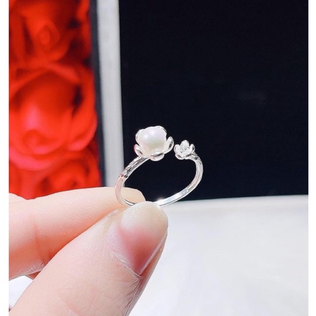 Nhẫn bạc nữ nhẹ nhàng xinh xắn, hoạ tiết hoa sen mix trai mang đến phong cách thanh tú quyến rũ Mainomi Shop Bạc Xinh