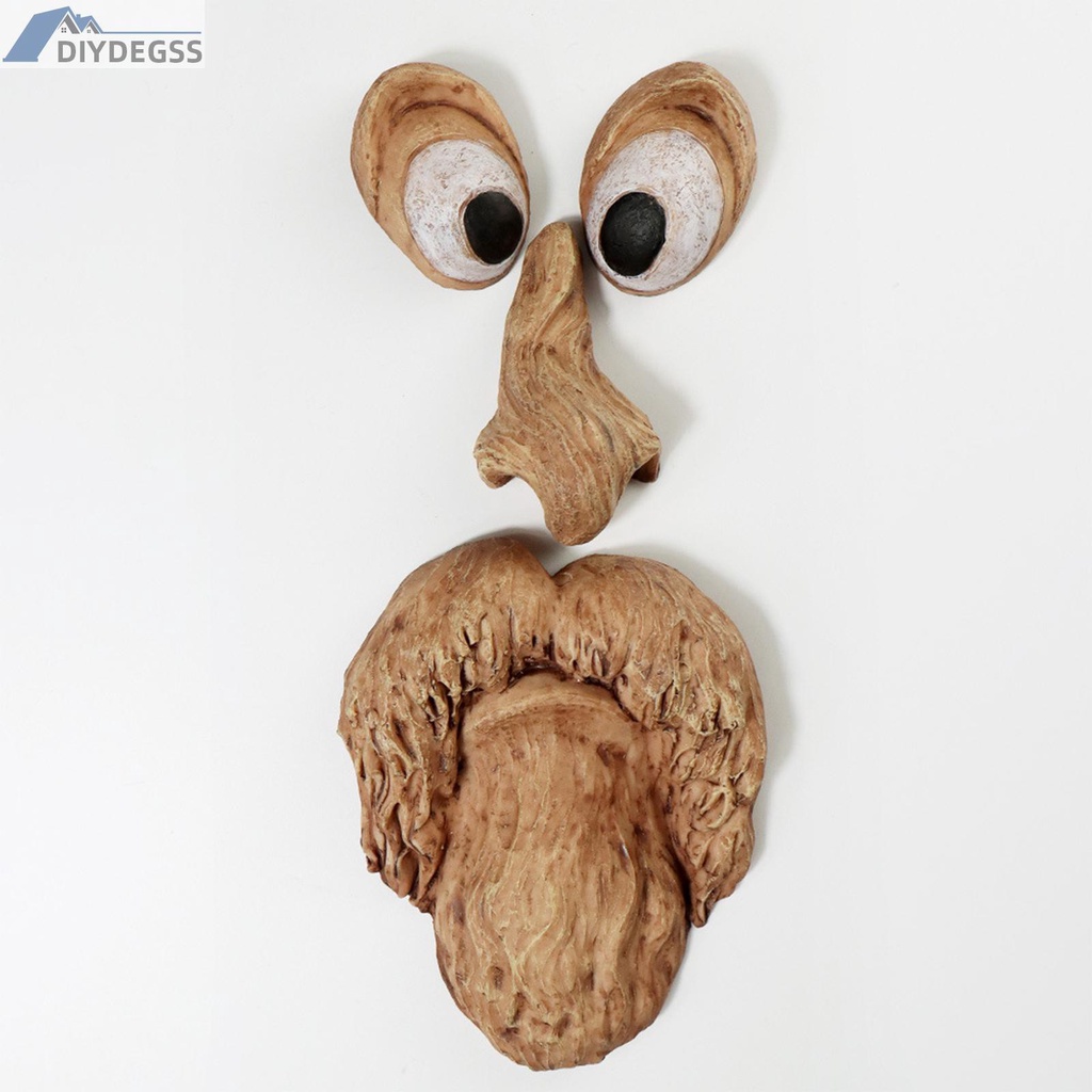 Diydegss2 Old Man Tree Face Hugger, Bark Facial Features Ornaments, Funny Art Decor