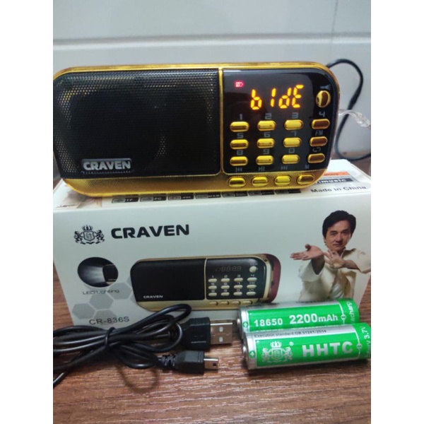 MÁY NGHE PHÁP CRAVEN-CR-836S 2pin Có đèn led.đài FM,Bảo hành 6 tháng