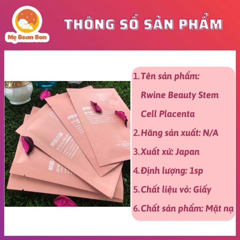 Mặt Nạ Nhau Thai Rwine Beauty Stem Cell Placenta, Nhật Bản