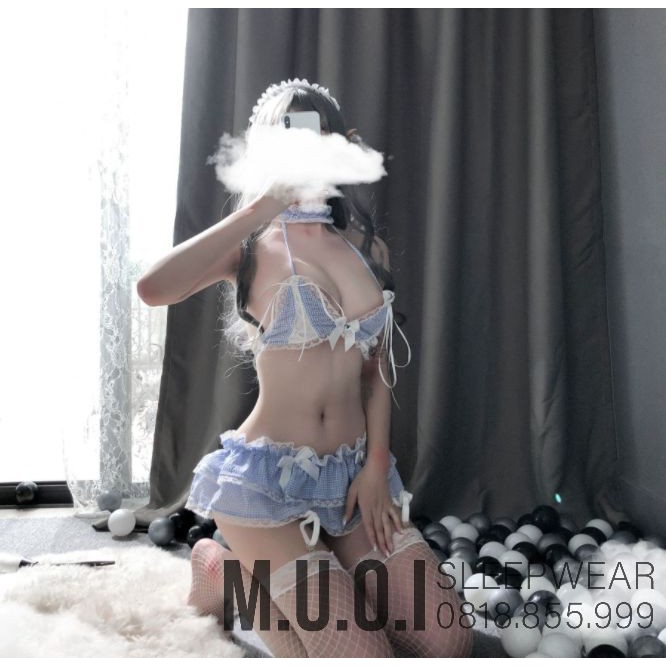 CP01- Đồ cosplay sexy cô hầu gái - Set váy ngủ cô hầu gái - Muối slepwear(hàng có sẵn- Video kèm ảnh thật)