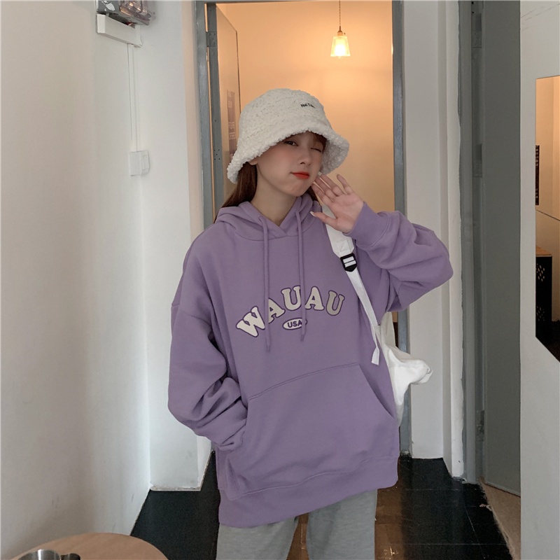 Áo Hoodie Nữ Màu Sắc Ngọt Ngào Phong Cách Hàn Quốc 6 Màu