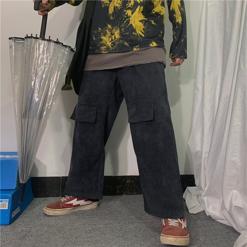 Quần Nhung Kẻ Ống Suông Rộng Thời Trang Cá Tính 22662