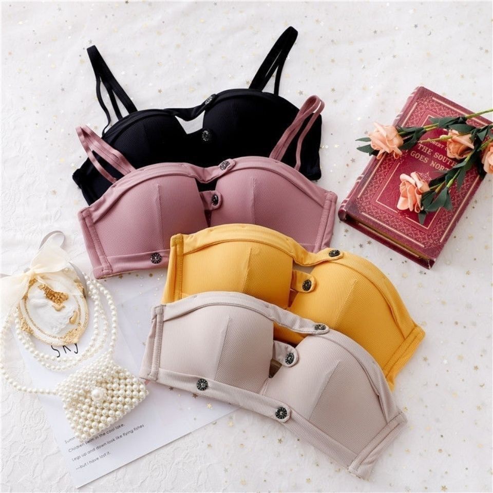 Set Đồ Lót Nâng Ngực Không Gọng Thép Thiết Kế Hở Lưng Gợi Cảm Cho Nữ