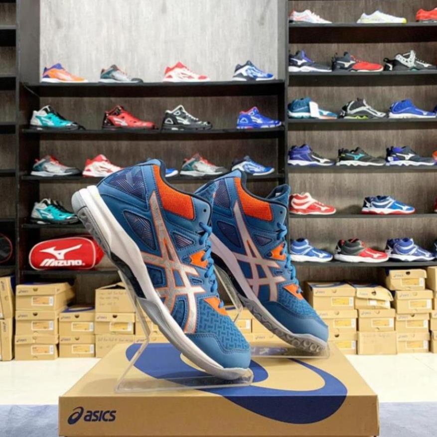 🤙🏻 GIÀY BÓNG CHUYỀN ASICS GEL TASK 2 MT (XANH CAM) - CHÍNH HÃNG ! ! * * ️⛸️
