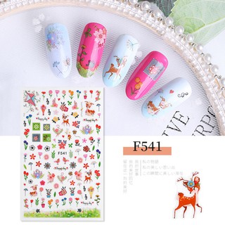 Sticker hoa cỏ mùa xuân dán móng tay f613