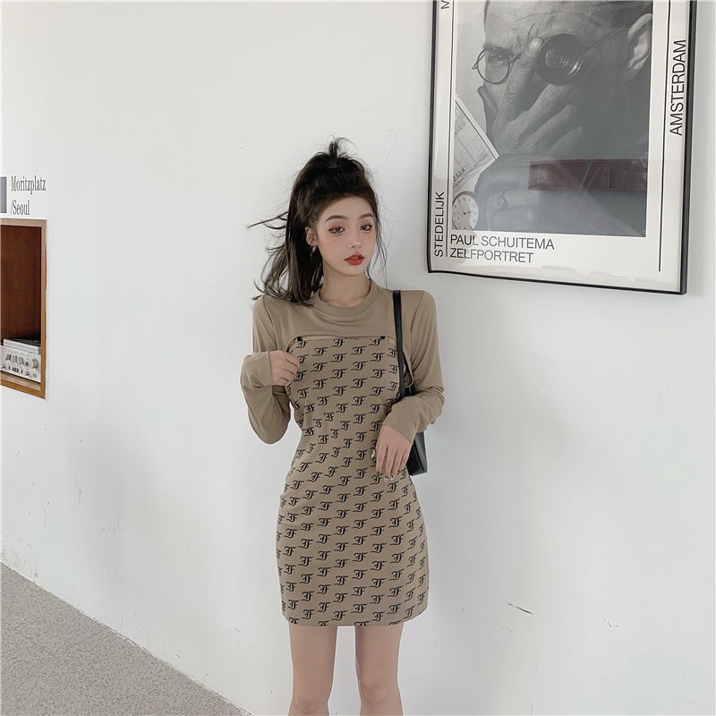 Set Áo Sơ Mi Tay Dài + Đầm Sát Nách Thời Trang Cho Nữ