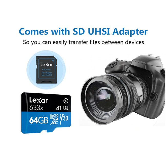 Thẻ nhớ Lexar Micro SDHC 128GB 633X 95MB/s A1 dành cho Camera hành trình | BigBuy360 - bigbuy360.vn
