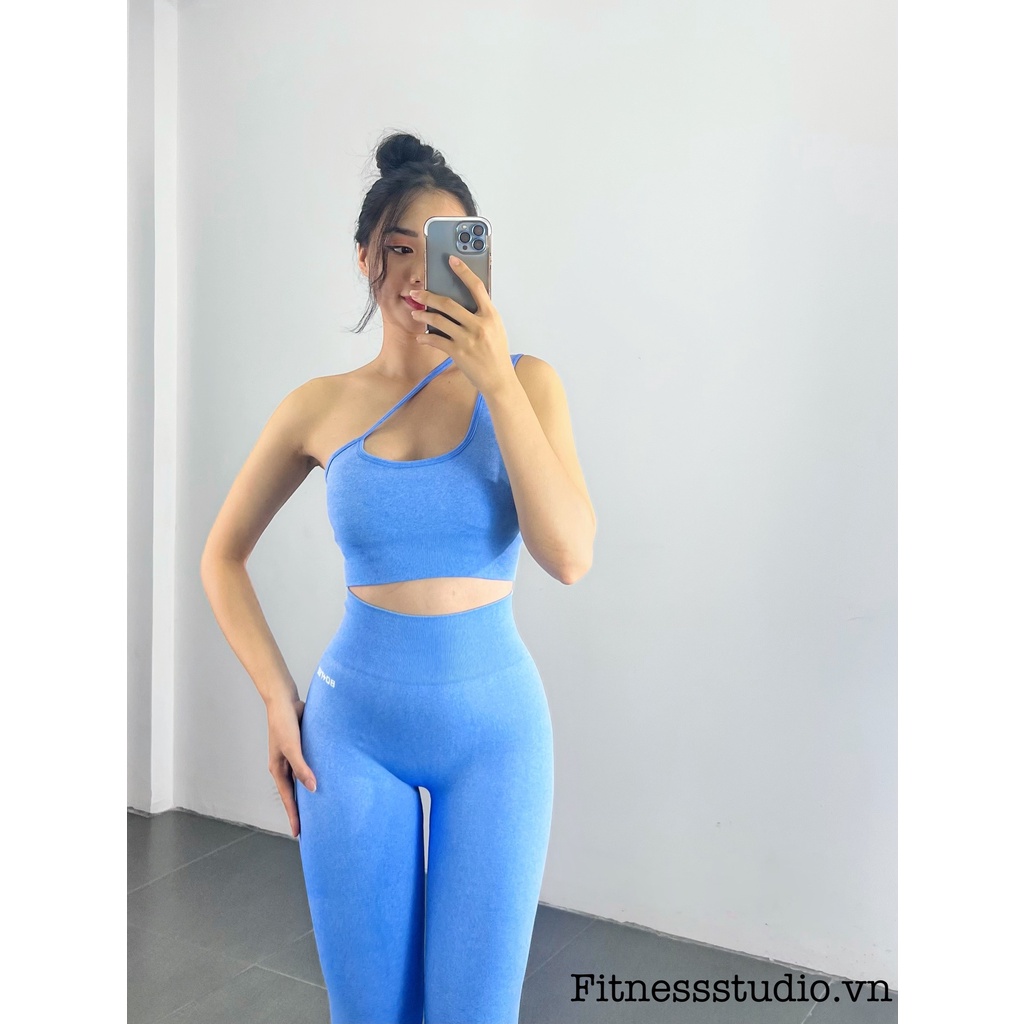 Set Đồ Tập Yoga Nữ Fitness Studio S-10, Hàng Botee Cao Cấp, Áo Bra Có Mút Nâng Ngực, Quần Dài Đủ Màu