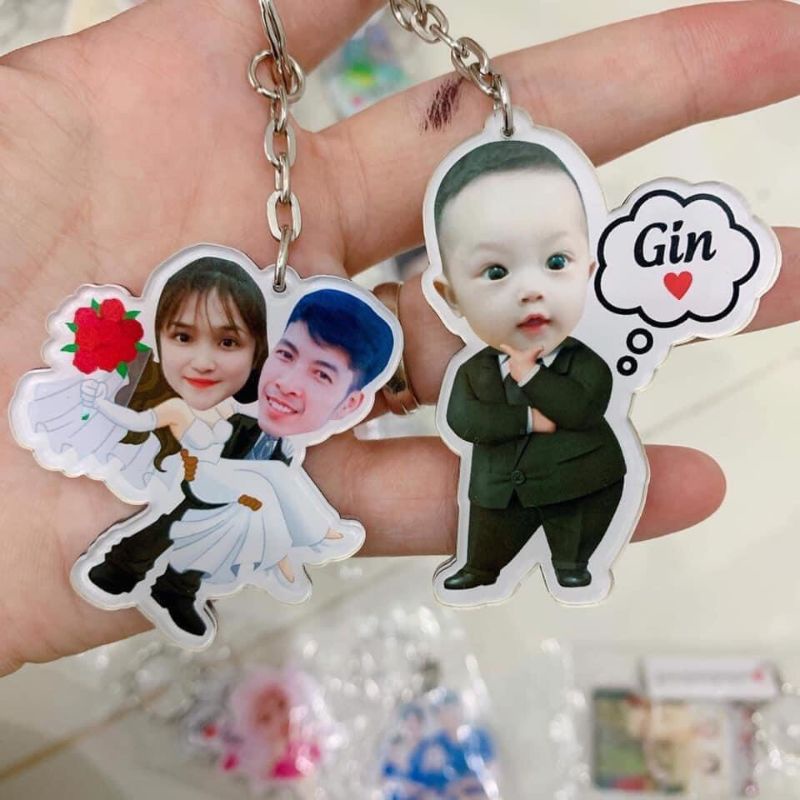 Móc khóa chibi cắt siêu cute in ảnh theo yêu cầu