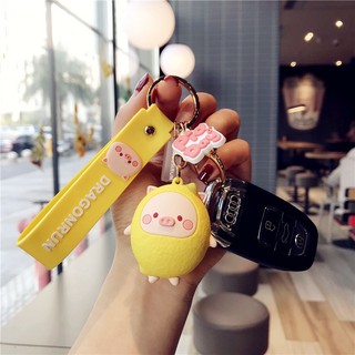 Móc Khoá Heo Donut Chanh trư bát giới