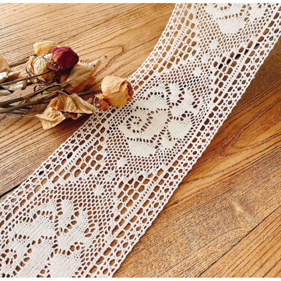 8 mẫu ren cotton ren trang trí ren sợi vintage