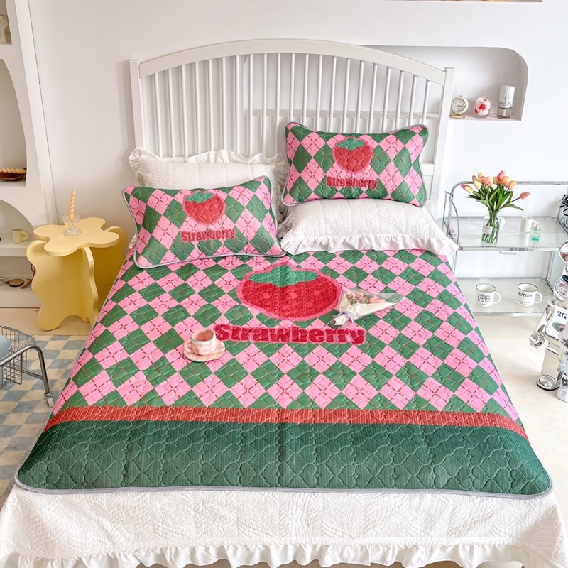 chiếu điều hoà cao su non trần tim mát lạnh ( tặng kèm 2 vỏ gối)