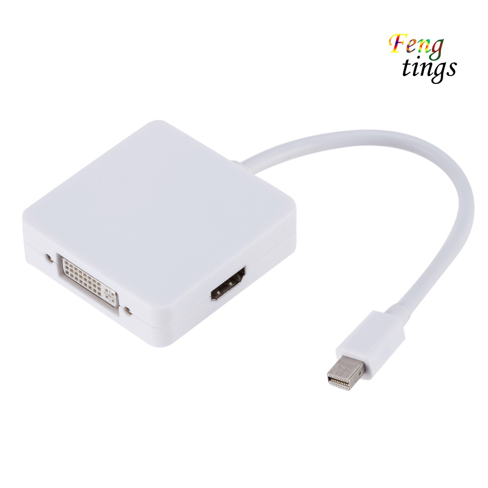 【FT】3in1 Mini Display Port DP to DVI VGA HDMI-compatible Adapter Cable for MacBook Thunderbolt