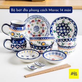 Bộ bát đĩa phong cách Maroc - 14 món cho 2 người