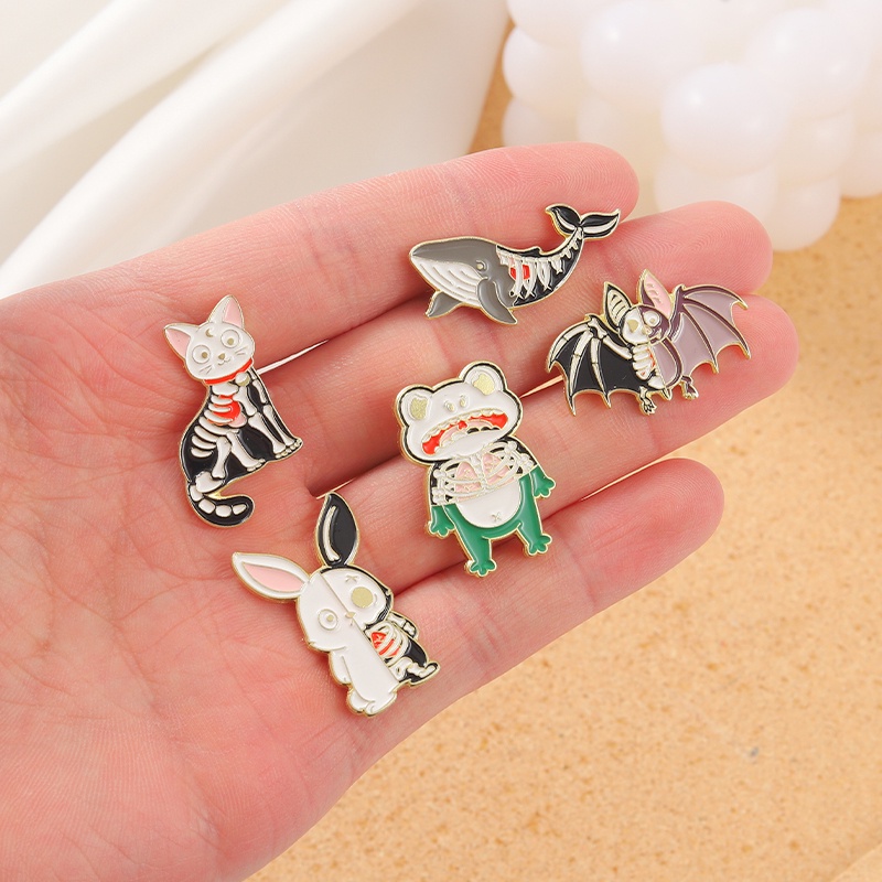 Ghim cài áo QIHE JEWELRY hình động vật hoạt hình 5 kiểu vui nhộn thời trang