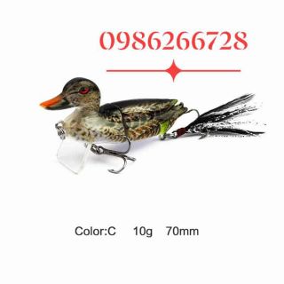Mồi Câu Lure Hình Vịt 3D Siêu Nhạy