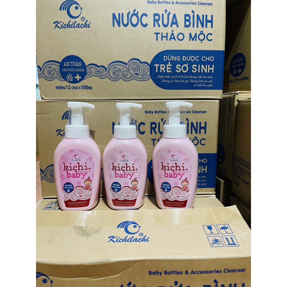 Nước rửa bình sữa thảo mộc Kichilachi chính hãng an toàn cho bé