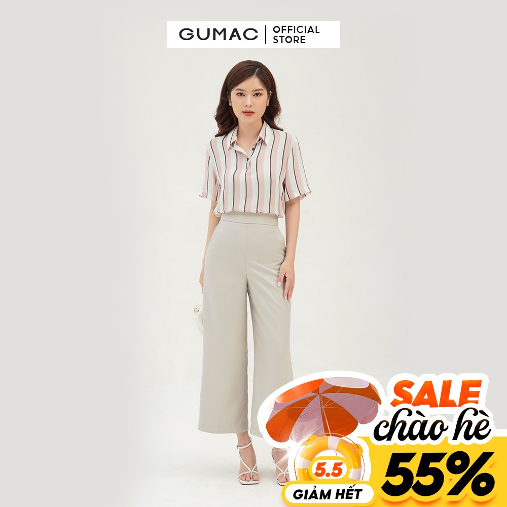 Quần tây nữ ống rộng cơ bản GUMAC đồ công sở thanh lịch, sang trọng QB306